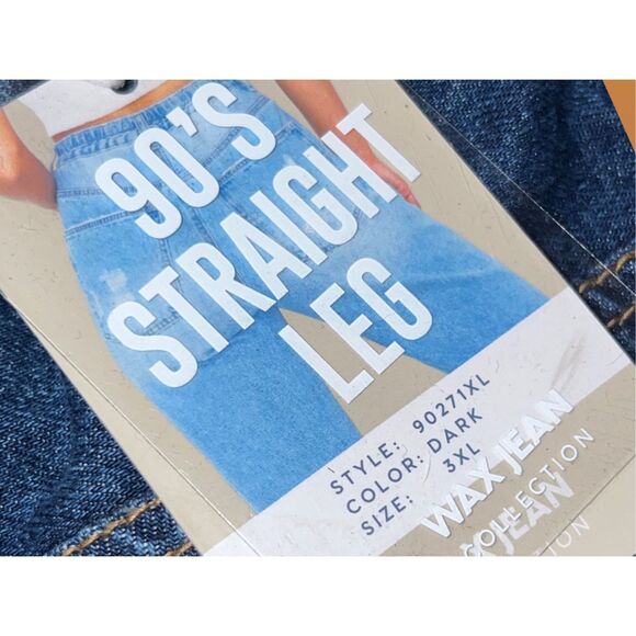 Plus Size 90s Straight Leg Wax Jeans Size 3X  34x30 #67 - Picture 5 of 7